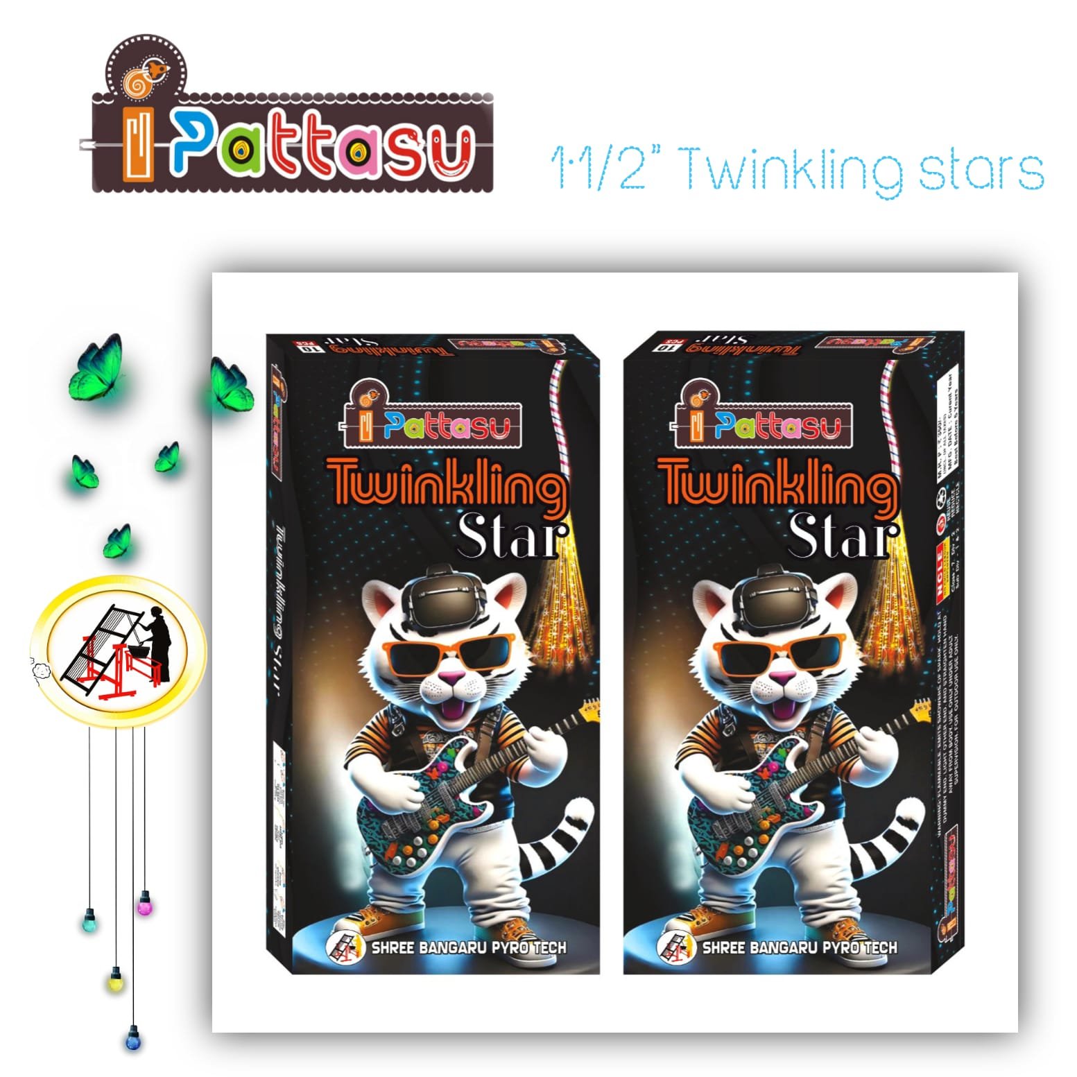 1 1/2'' TWINKLING STAR ( 10 PCS ) 1 BOX